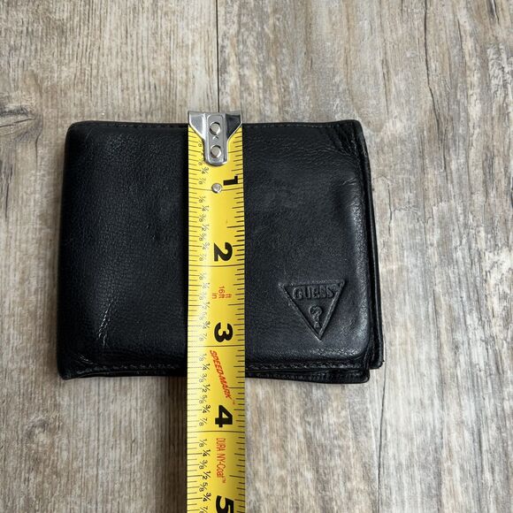 Guess Wallet Slim Fold Leather Black Men's Women's Embossed - Picture 7 of 11